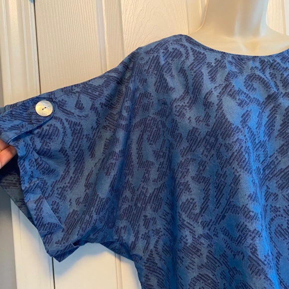 BUY 2 ITEMS AND GET 1 FREE - Marc New York Denim look short sleeve top Sz L - Picture 2 of 6